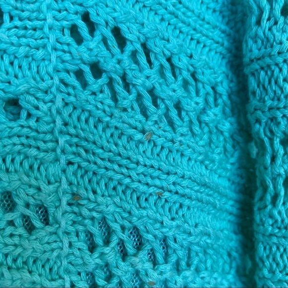 Anthro Crochet Mint Long Sleeves Open Front Cardigan - Picture 6 of 9